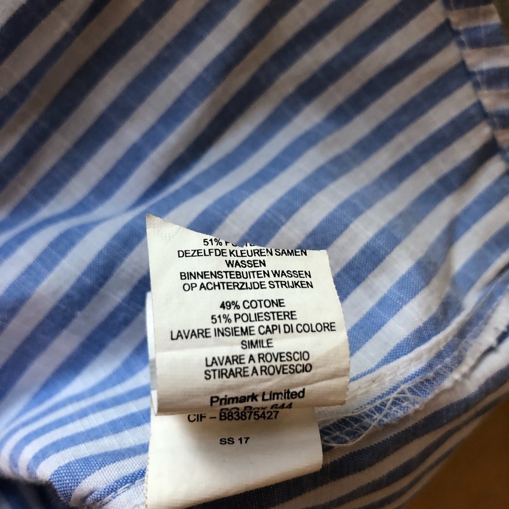 Blue and White Stripe Off the Shoulder Dress - Picture 6 of 7